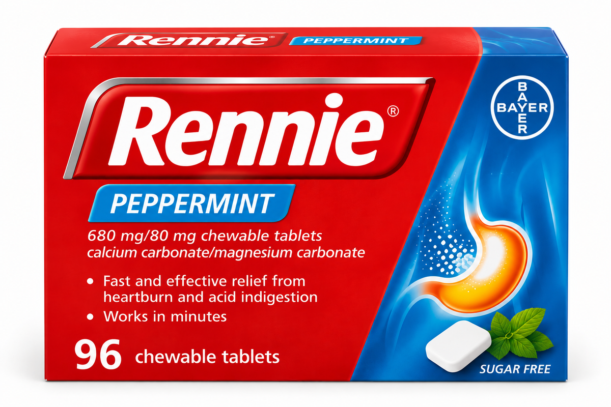 Rennie à la menthe poivrée 680 mg/80 mg, comprimés à croquer